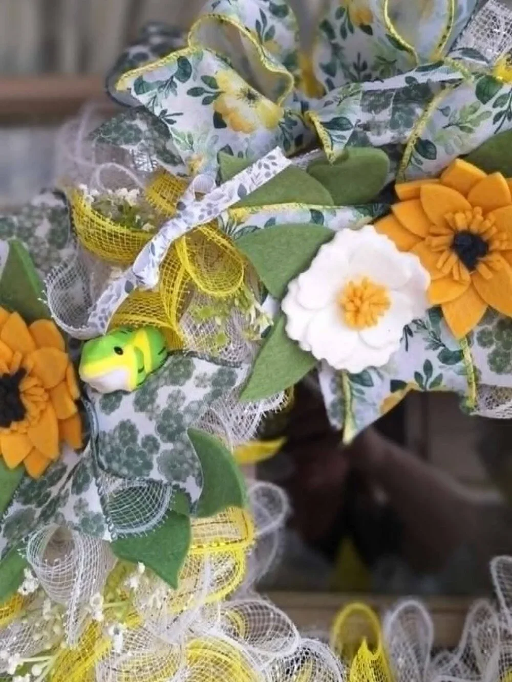 Handmade mesh ribbon wreath
